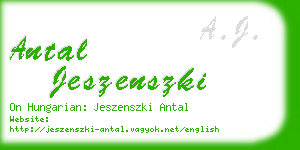 antal jeszenszki business card